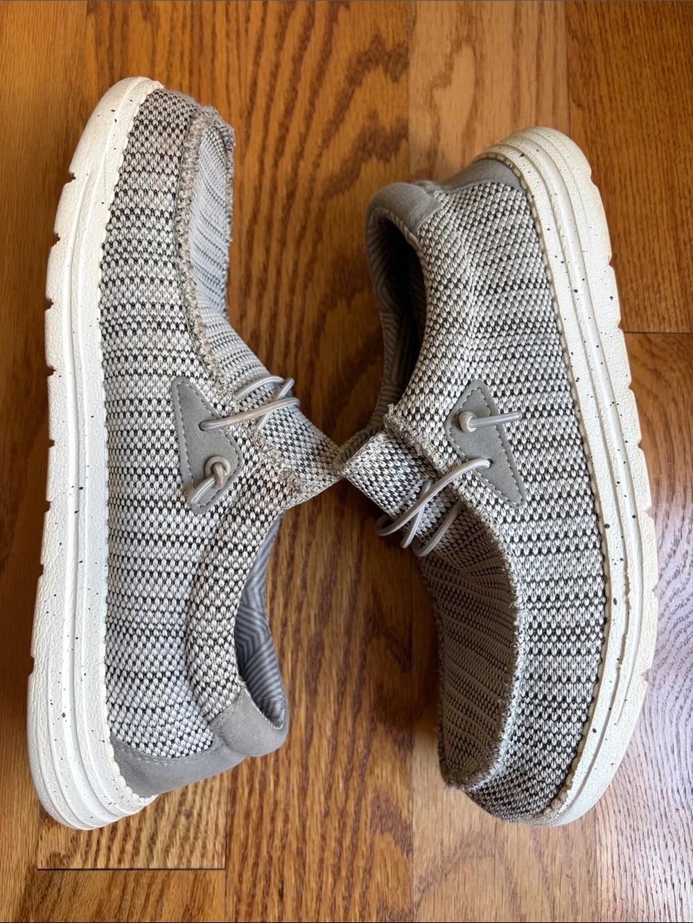 Bruno Marc Casual Knit Light Gray Men’s Slip-On Shoes. Size:8